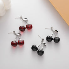 Load image into Gallery viewer, Small Black Cherry | Earrings Fruit Shape | Drop Earrings | Korean Fresh
