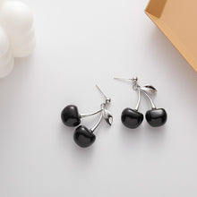 Load image into Gallery viewer, Small Black Cherry | Earrings Fruit Shape | Drop Earrings | Korean Fresh
