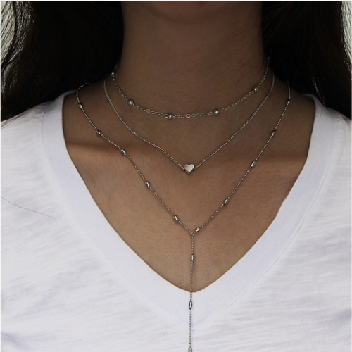 Heart Multilayer Choker Necklace - Erelvis Accessories & Jewelry
