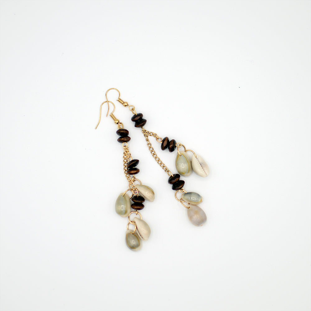 Golden Sea Shell Dangle Earwire Sea Snail Long Earrings - Erelvis Accessories & Jewelry