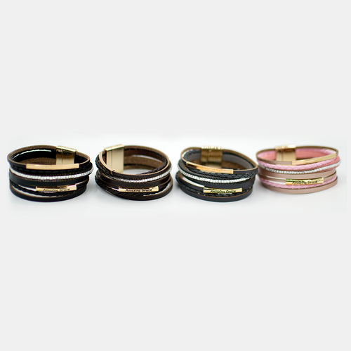 Leather Multi Strand Wrap Bracelet - Erelvis Accessories & Jewelry