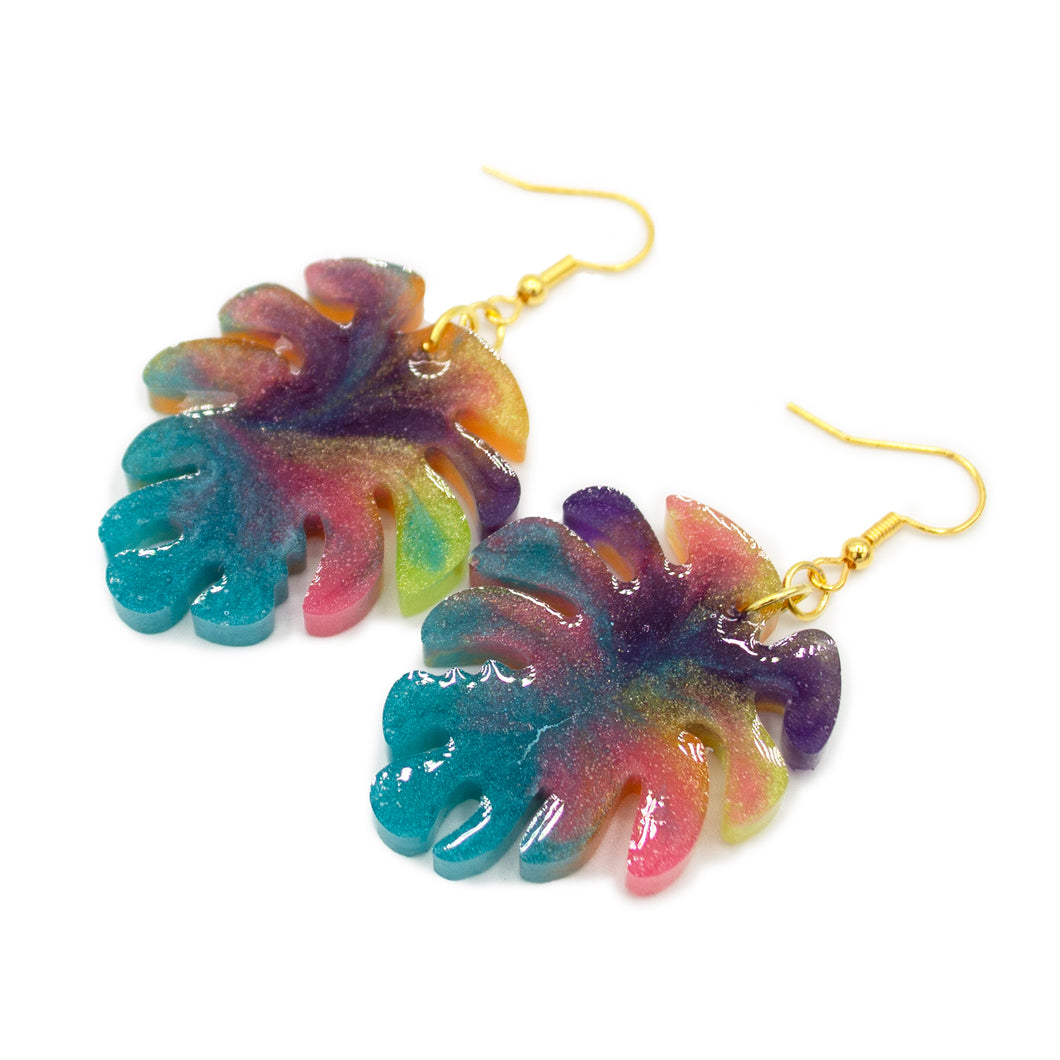 Acrylic Leaf Earrings | Rainbow Collection '21