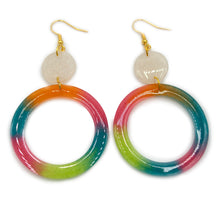 Load image into Gallery viewer, Long Acrylic Circle Earring | Rainbow Collection &#39;21
