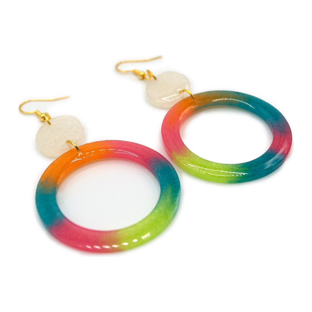 Long Acrylic Circle Earring | Rainbow Collection '21