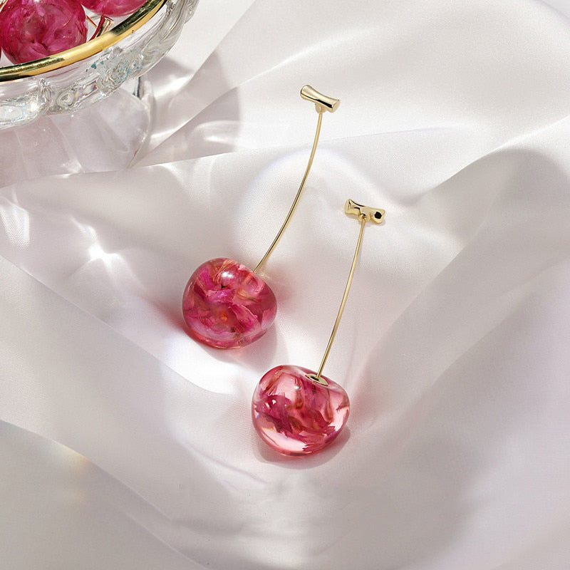 Sweet Cherry Acrylic Earrings | Drop Earrings