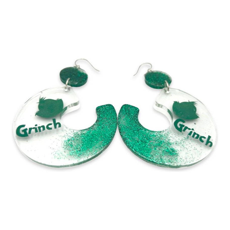 Grinch Resin Earrings