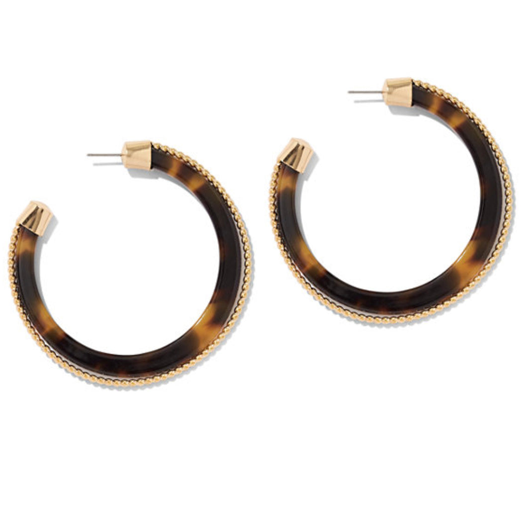 Faux-Tortoise Resin Hoop Earring - Erelvis Accessories & Jewelry