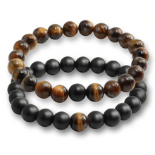 Load image into Gallery viewer, Couple Tiger Eye Stone Bracelets Bangles - Erelvis Accessories &amp; Jewelry
