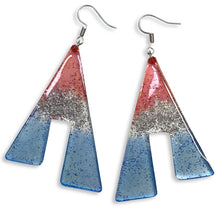 Load image into Gallery viewer, Blue - White - Red Long Acrylic Earring | Cuba
