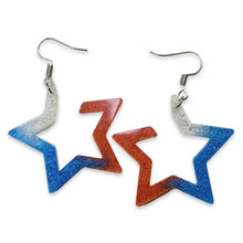 Load image into Gallery viewer, Star’s Blue - White - Red Acrylic Earring | Cuba
