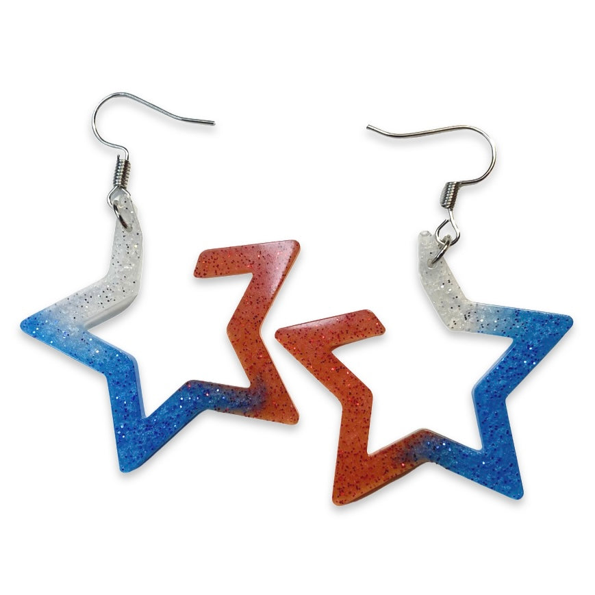 Star’s Blue - White - Red Acrylic Earring | Cuba