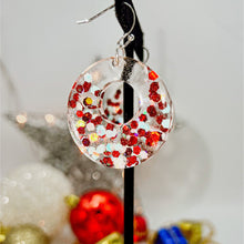 Load image into Gallery viewer, Red Glitter Resin Earrings | Christmas Cheer

