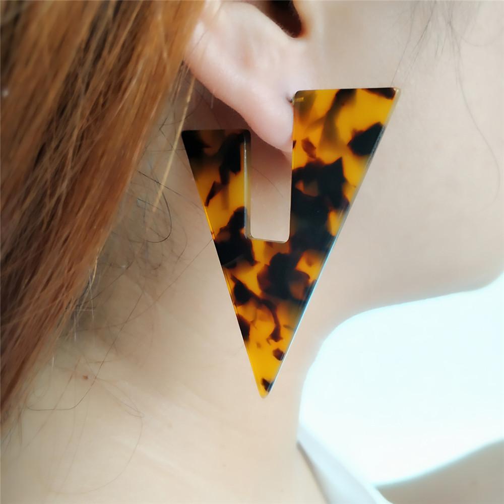 Trendy Triangle Acrylic Ball Earrings Women - Erelvis Accessories & Jewelry
